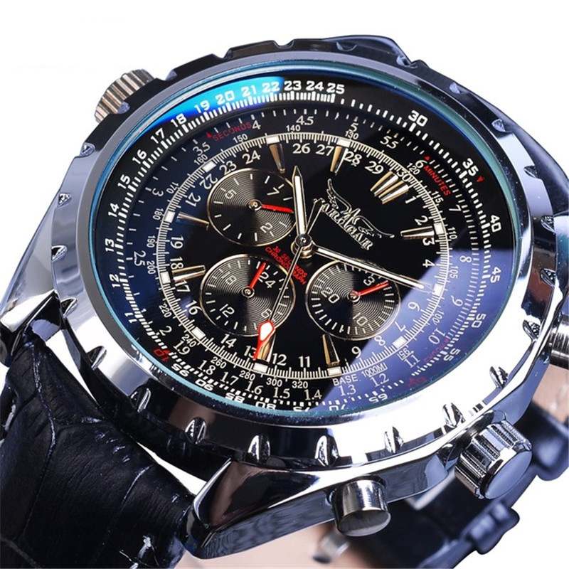 Men's Mechanical Watch | Alloy Case | Mineral Glass Crystal | White & Black