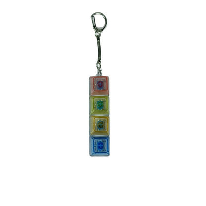 4-Key Mechanical Keyboard Keychain | Tactile Clicker Stress Relief Gadget | Transparent & LED Light Variants