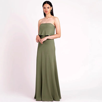 Women's Sleeveless Maxi Dress - Grass Green Polyester Long Dress, US Sizes 2-26W