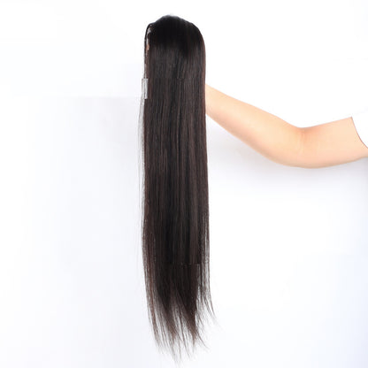Drawstring Straight Hair Wig Ponytail - Real Human Hair Braids Extension