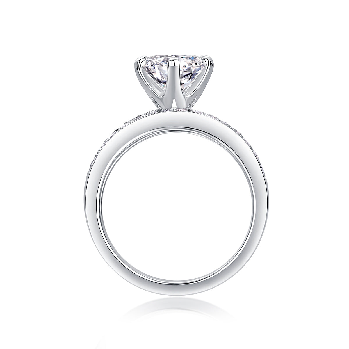 2-Carat Moissanite Sterling Silver Wedding Ring - Platinum Plated