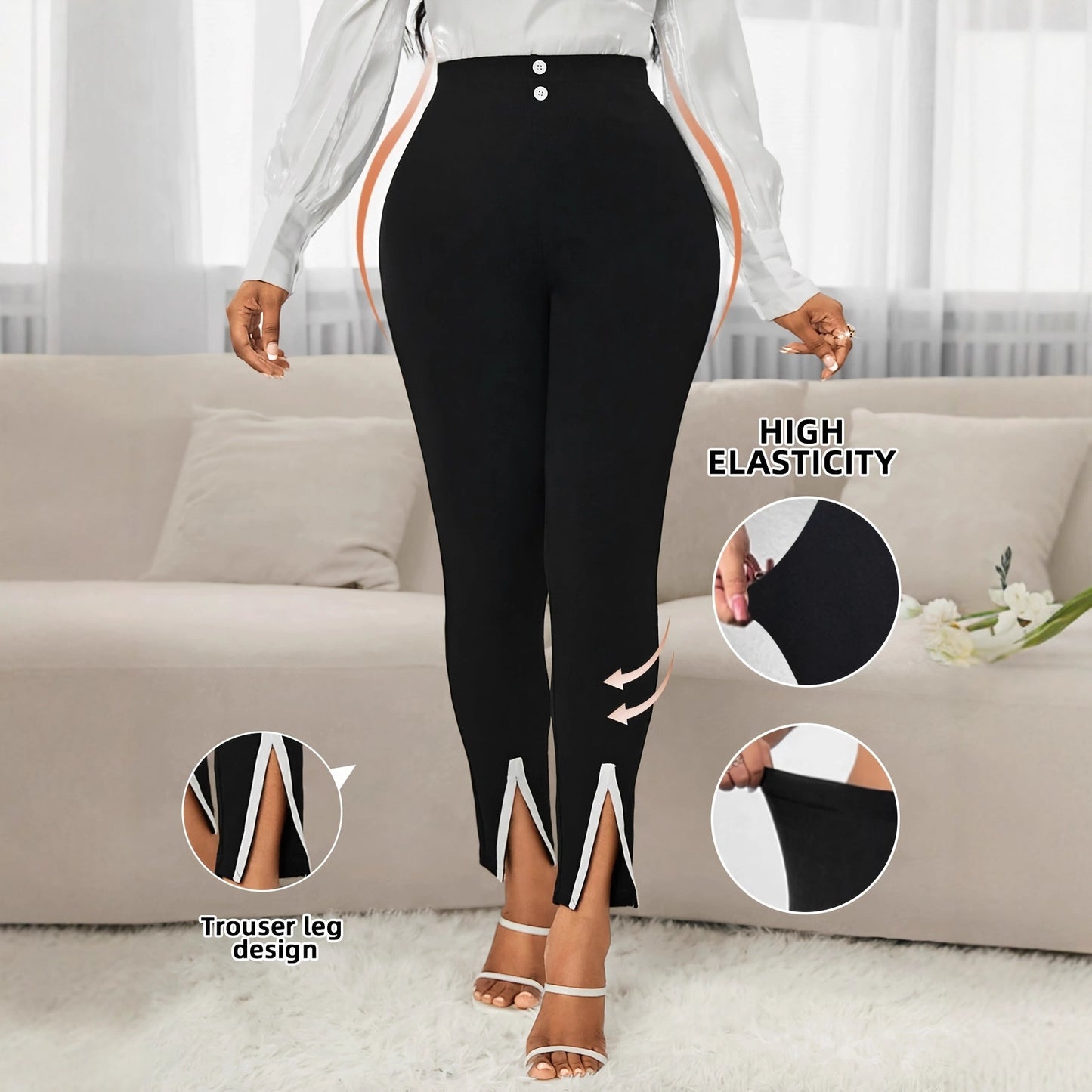 Women's Elegant Slim-Fit Chenille Pants - Professional Commuter Trousers