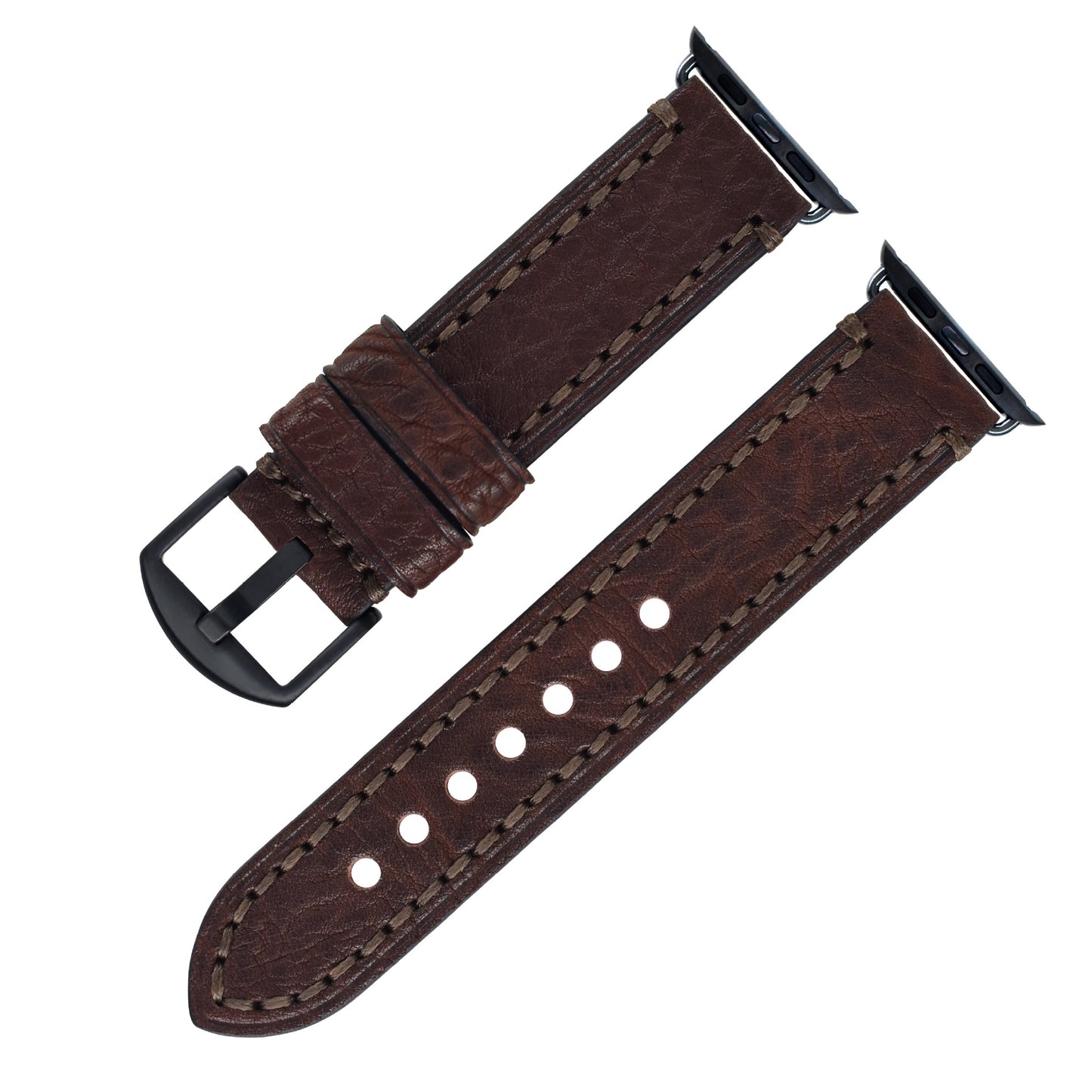 Top Layer Cowhide Leather Watch Strap - Full Grain Water Oil Leather for Apple Watch