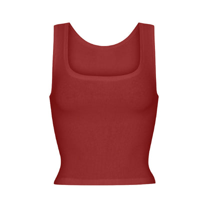Women's Ribbed Stretch Camisole - Slim Fit Tank Top with Straps