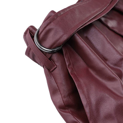 Women's High-Waist Faux Leather Pencil Pants - Slim Fit Trousers