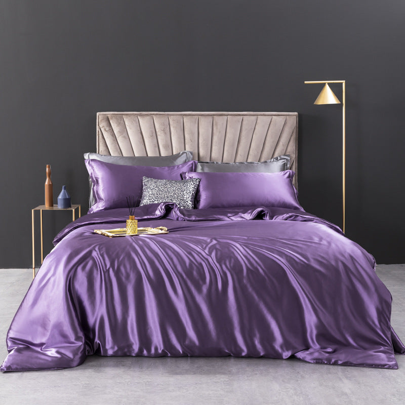 Luxe Washed Silk 4-Piece Bedding Set - 100% Mulberry Silk European-Style with Duvet Cover, Sheet, and Pillowcases