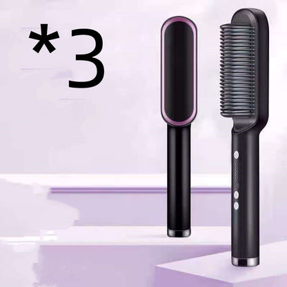 2-in-1 Hair Straightener & Curling Comb | Tourmaline Ceramic | Negative Ion Electric Hair Brush