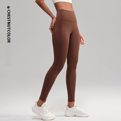 High-Waist Cropped Yoga Pants - Women's Nylon Athletic Capri Leggings