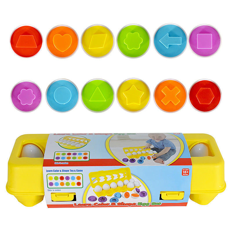 Educational Shape Matching Egg Toy Set for Toddlers - 12 Piece Learning Game