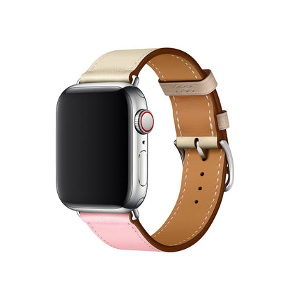 Genuine Leather Apple Watch Band - Premium Cowhide Strap with Stainless Steel Pin Buckle