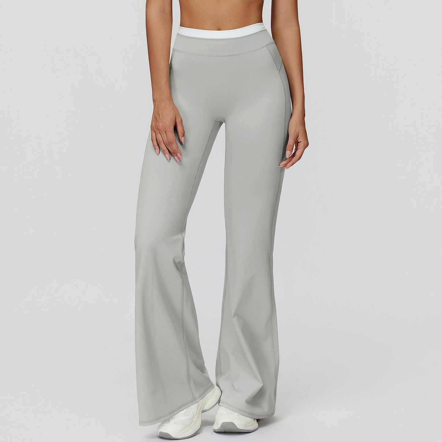 Women's High-Waist Athletic Pants - Moisture-Wicking Nylon Activewear
