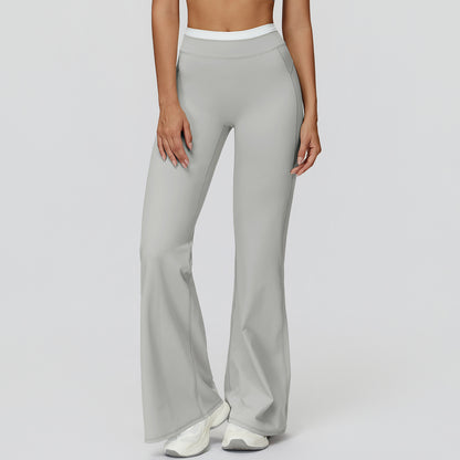 Women's High-Waist Athletic Pants - Moisture-Wicking Nylon Activewear