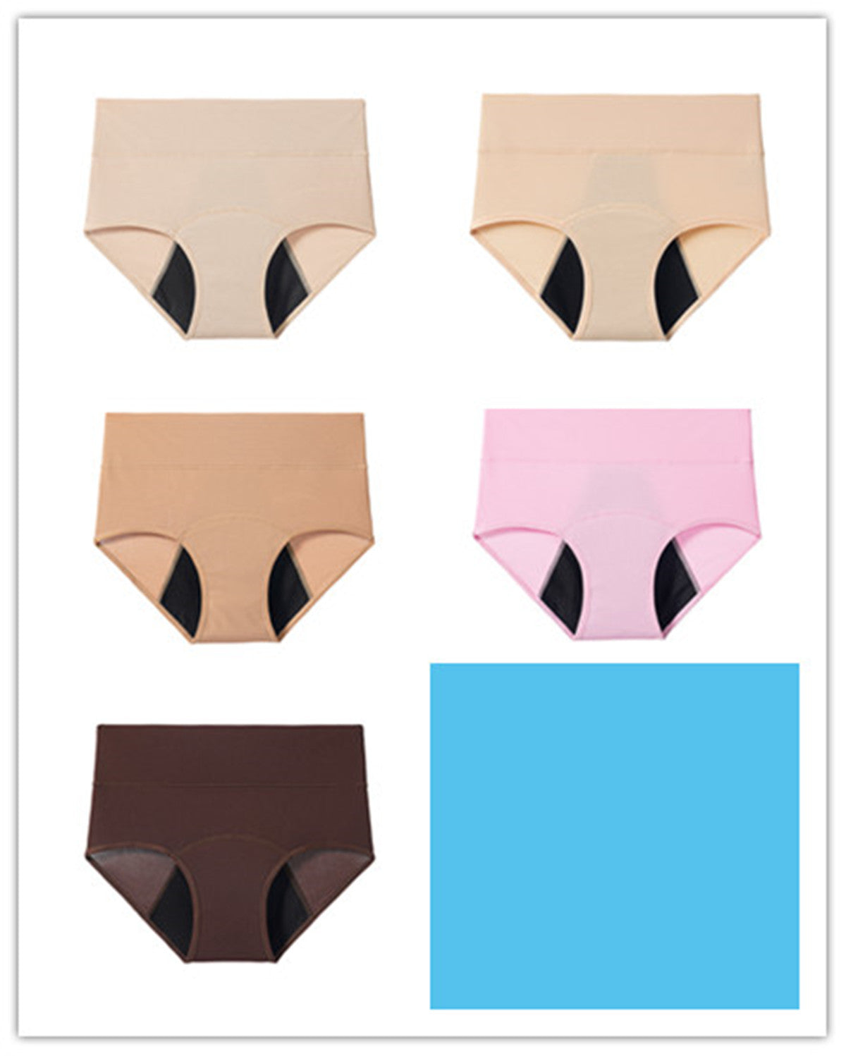 High Waist Menstrual Underwear - 3-Layer Absorption Period Protection