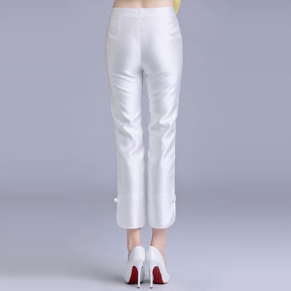 Embroidered Nine-Point Pants - Vintage Chinese Style Slimming Trousers