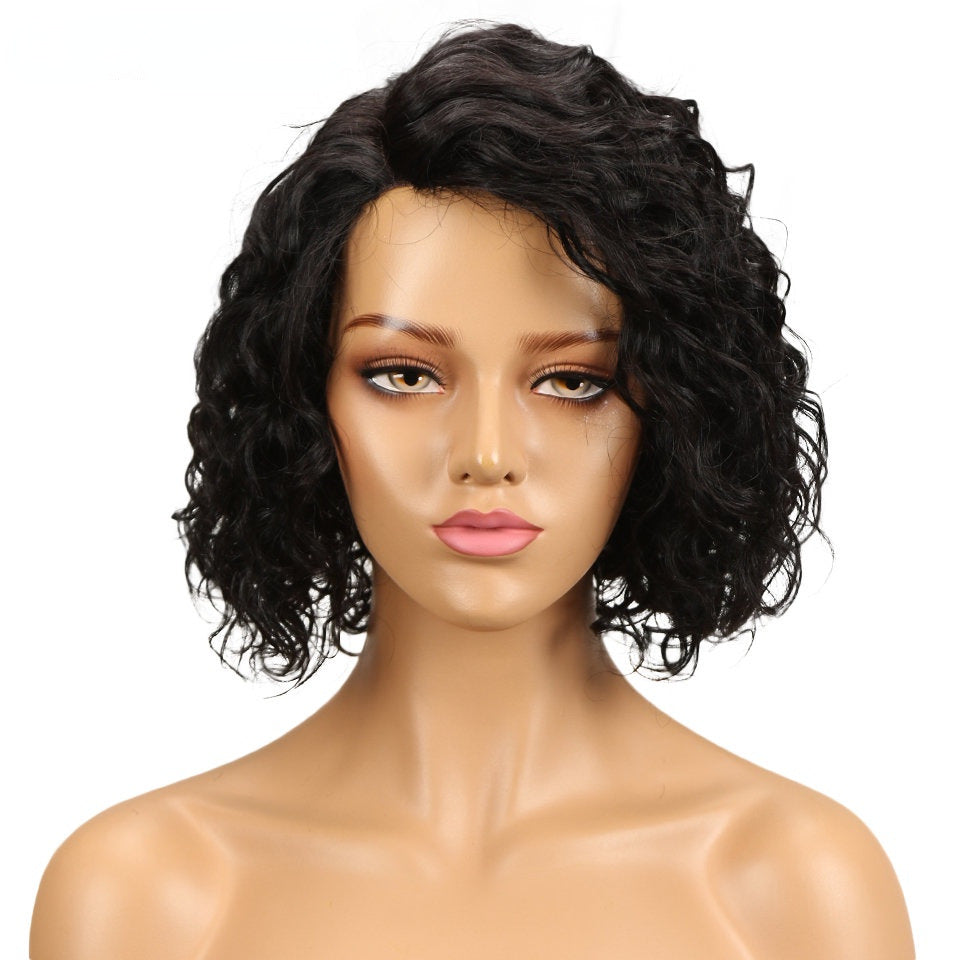 Women's Human Hair Lace Curly Wig - Natural Looking Headpiece