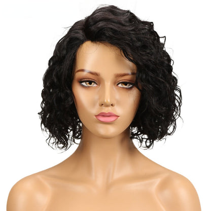 Women's Human Hair Lace Curly Wig - Natural Looking Headpiece