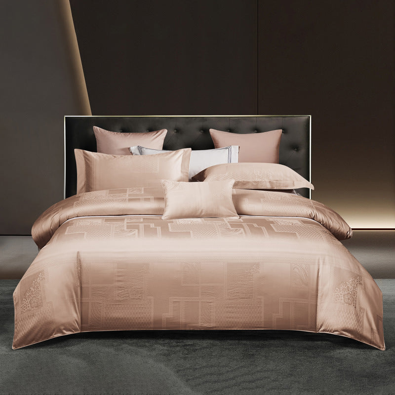 Premium Long-Staple Cotton Jacquard 4-Piece Bedding Set - European Style