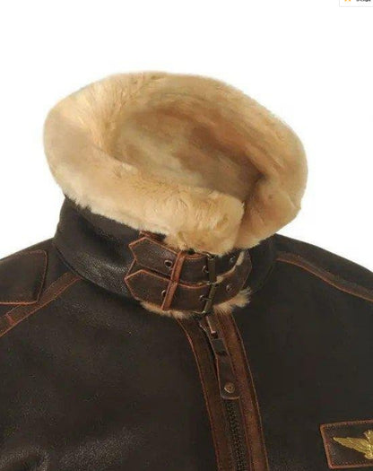 Men's Premium PU Leather Winter Coat - Animal Pattern Design