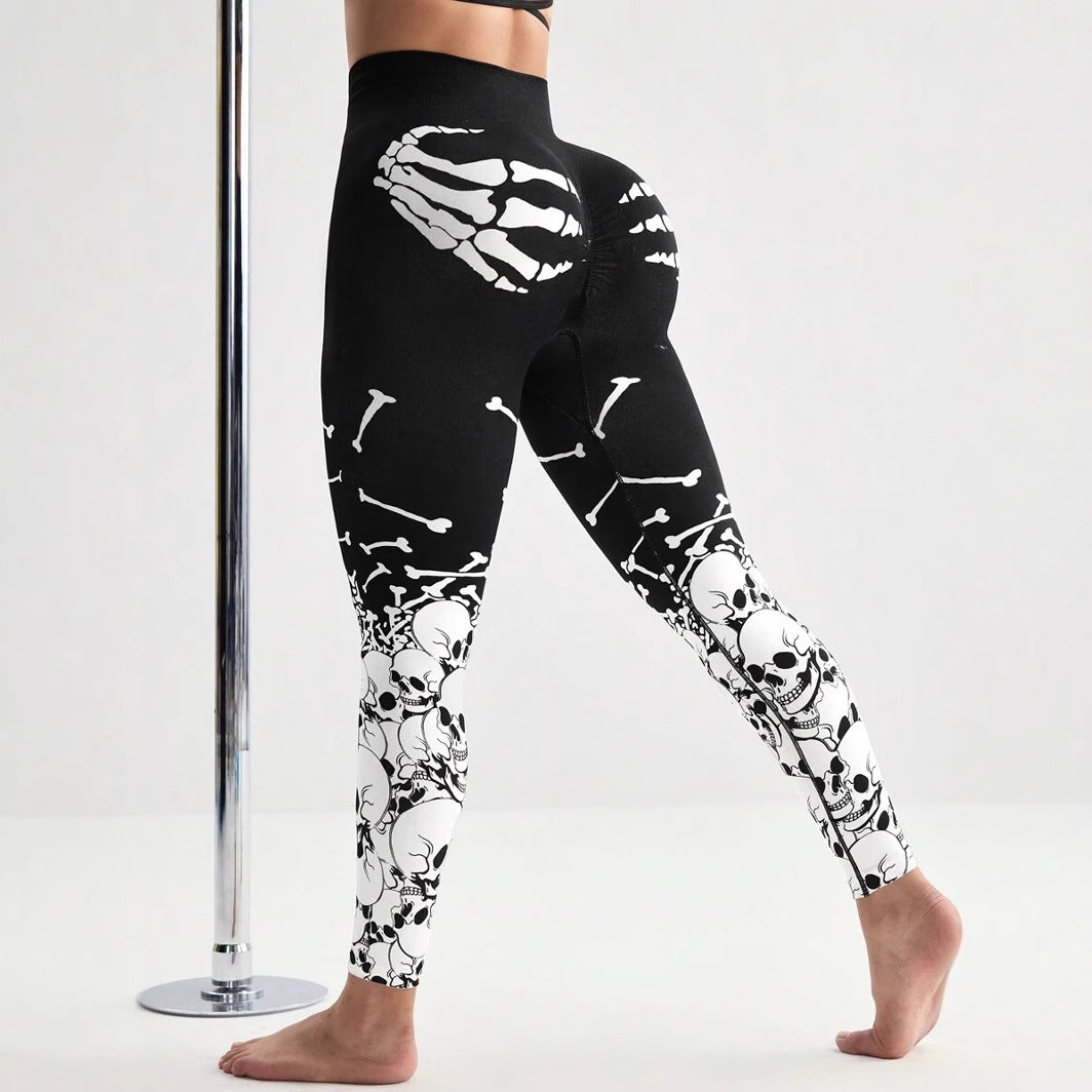 High-Waist Shaping Yoga Pants - Printed Casual Leggings