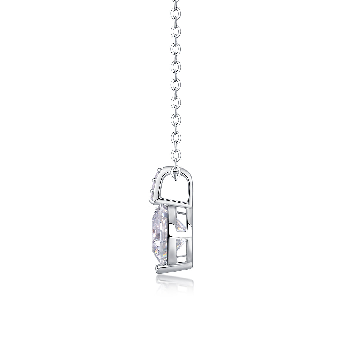 2 Carat Moissanite Pendant Necklace - S925 Silver Platinum Plated Light Luxury Jewelry