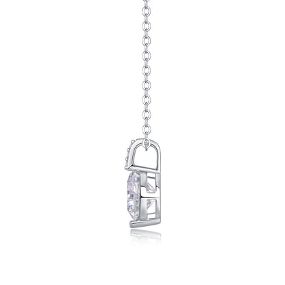 2 Carat Moissanite Pendant Necklace - S925 Silver Platinum Plated Light Luxury Jewelry