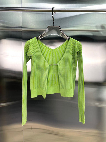 Women's Gentle Knitted Cardigan - Long Sleeve Open Front Sweater