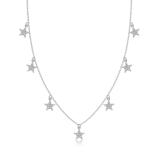 Star Moissanite Pendant Necklace - S925 Silver Platinum Plated Light Luxury Jewelry
