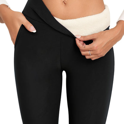 Women's Fleece Lined Sports Leggings - High Waist Thermal Activewear