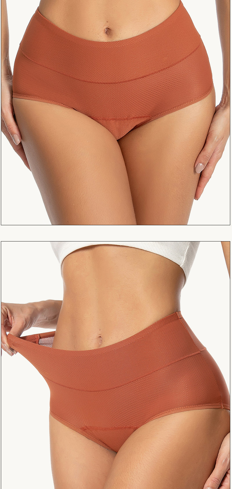High Waist Menstrual Underwear - 3-Layer Absorption Period Protection