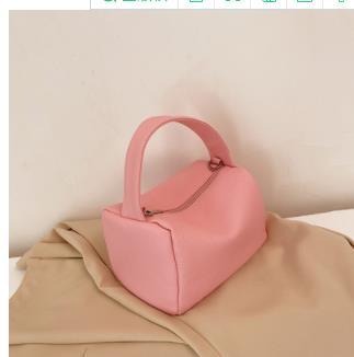 PU Leather Chain Handbag - Solid Color Horizontal Square Bag