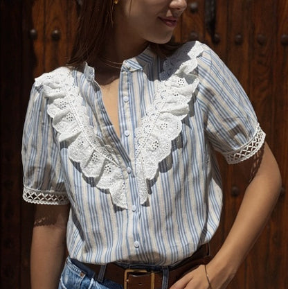 Women's Korean-Style Summer Short-Sleeve Shirt - Casual Lightweight Blouse
