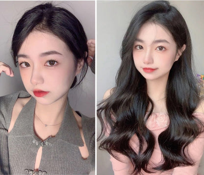 Women's Curly Long Wig Piece - Fluffy Invisible Real Hair Volume Extension