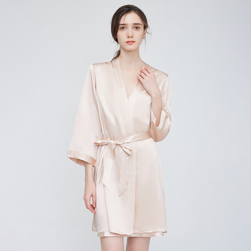 Women's Luxe Silk Slip Nightdress - 100% Pure Silk with V-Neck and Adjustable Spaghetti Straps