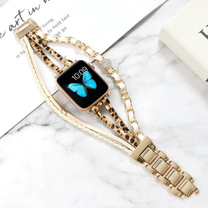 Life Tree Jewelry Leather Woven Watch Strap - Compatible with Apple Watch 38-45mm
