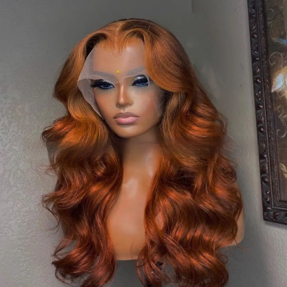 Ginger Orange Body Wave Lace Front Human Hair Wig