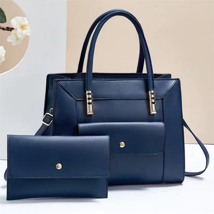 PU Leather Tote Bag with Tassel - Women's Casual Shoulder Bag