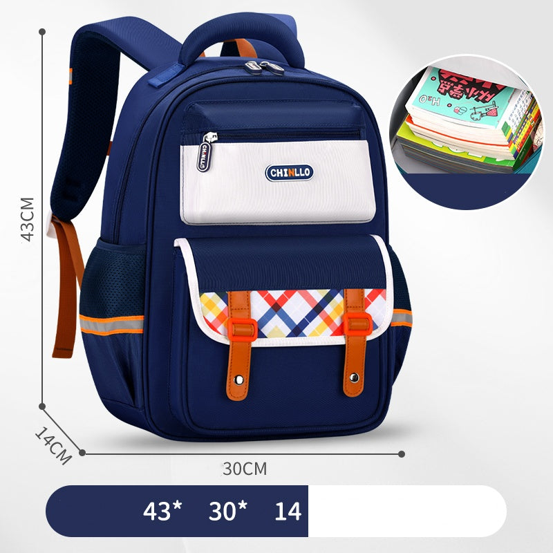 Waterproof Student Backpack - Large Capacity School Bag for Grades 1-6