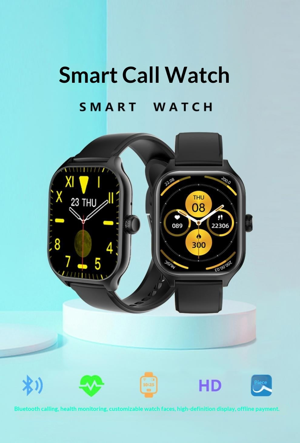 High-End Business Smartwatch - Multi-Function Waterproof Bluetooth Call Watch with Payment