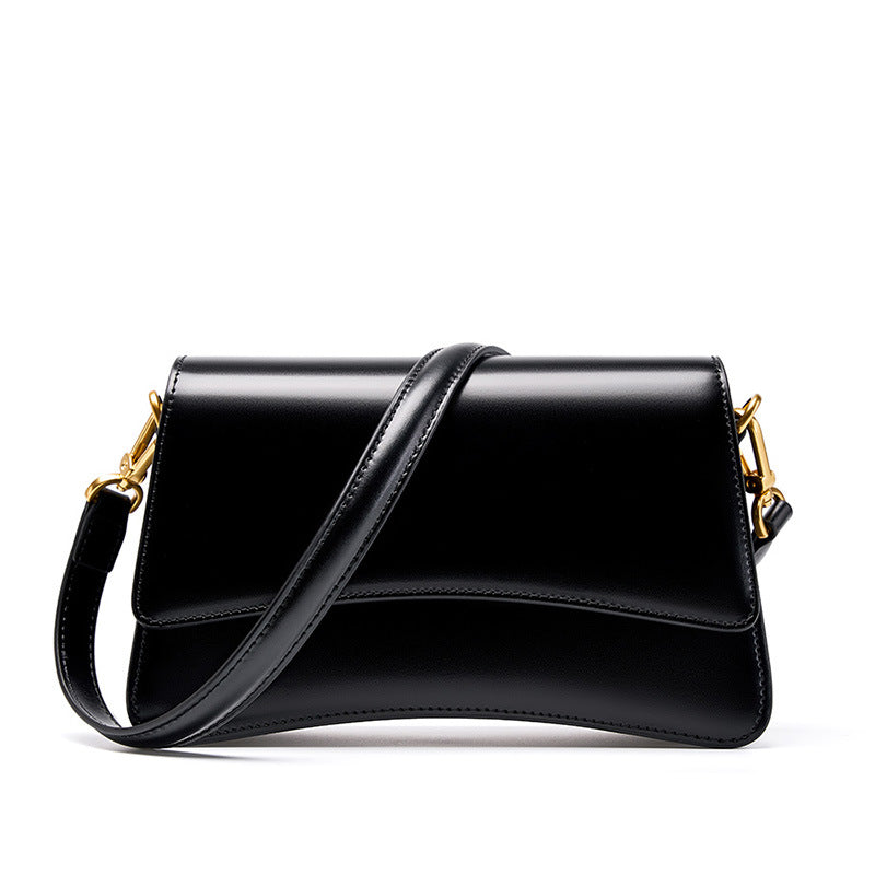 Fashion Trendy Shoulder Bag - Women's Two-Layer Cowhide Leather Crossbody Bag