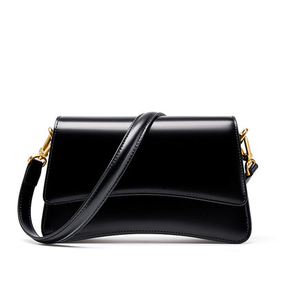 Fashion Trendy Shoulder Bag - Women's Two-Layer Cowhide Leather Crossbody Bag