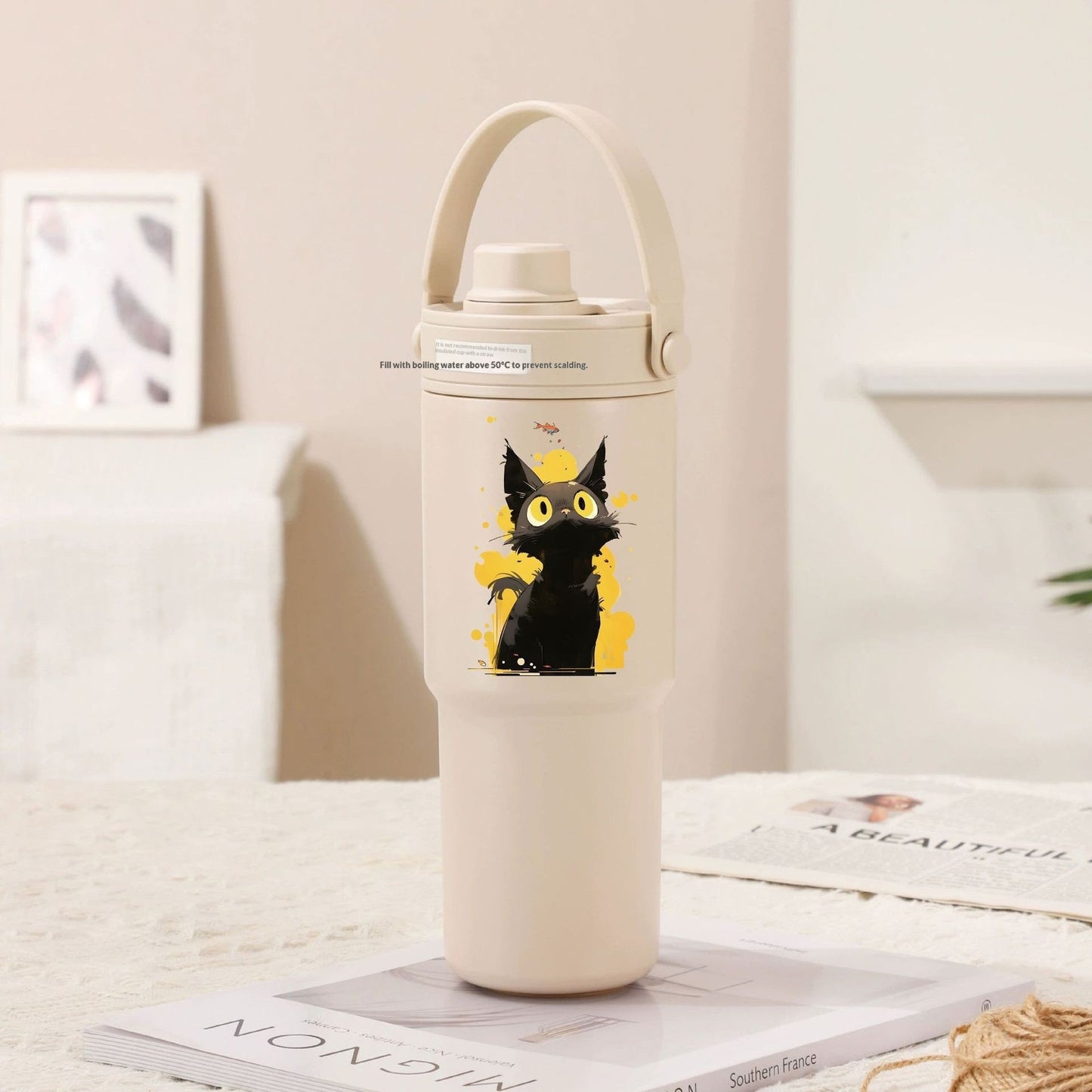 Insulated Straw Tumbler with Ceramic or Stainless Steel Liner - 725ml