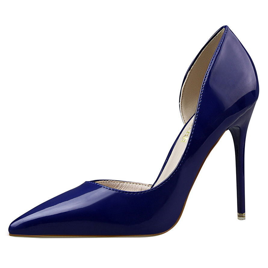 Women's D'Orsay Pointed Toe Patent Leather High Heel Pumps - Dress Shoes
