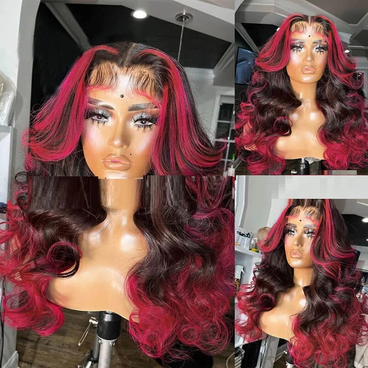 Gradient Real Human Hair Wig - Multi-Color with Double Layer Mechanism for Women