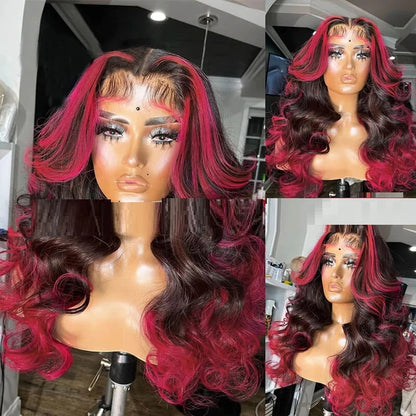 Gradient Real Human Hair Wig - Multi-Color with Double Layer Mechanism for Women