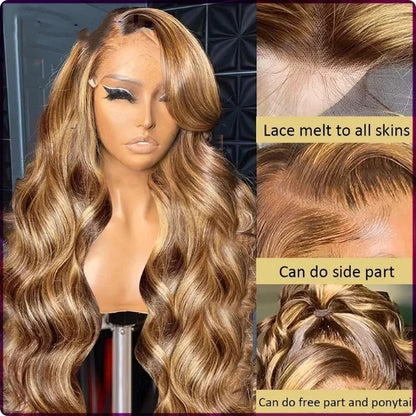 Long Curly Big Wave Lace Front Human Hair Wig