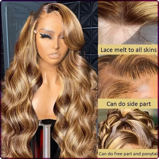 Long Curly Big Wave Lace Front Human Hair Wig
