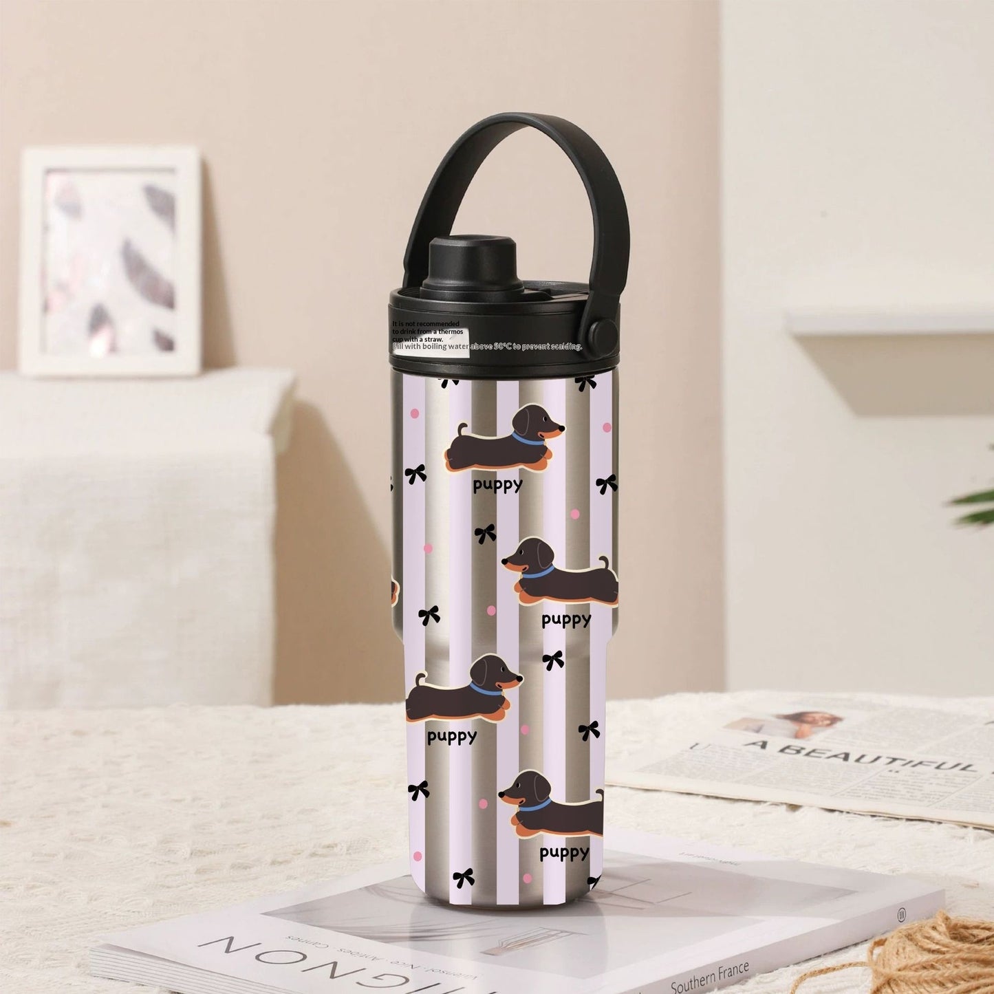 Insulated Straw Tumbler with Ceramic or Stainless Steel Liner - 725ml
