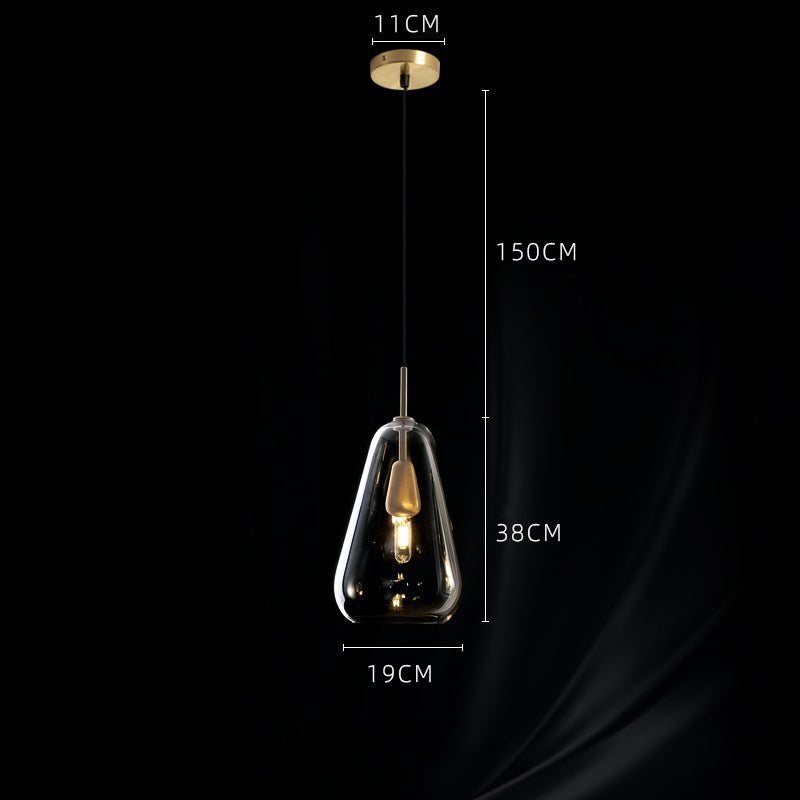 Copper Glass Pendant Light - Single Head Ceiling Fixture