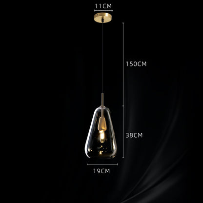 Copper Glass Pendant Light - Single Head Ceiling Fixture