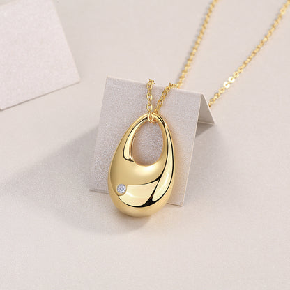 Moissanite Pendant Necklace Set - S925 Sterling Silver Gold Plated